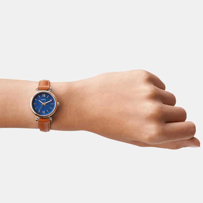 Carlie Women Quartz Blue Dial Analog Leather Watch ES4701