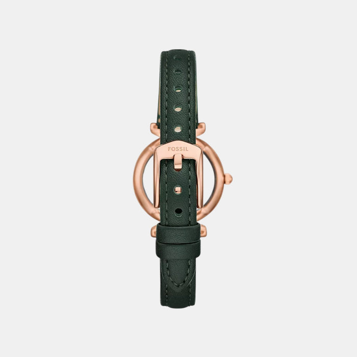 Carlie Women Quartz Green Dial Analog Leather Watch ES5370