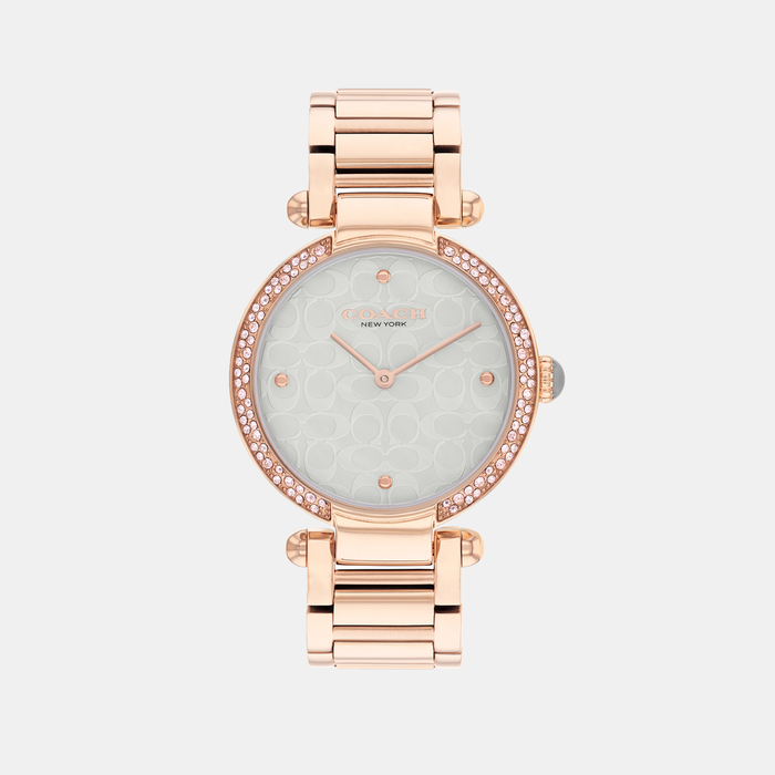 Coach Round Light Grey Mother Of Pearl Analog watch