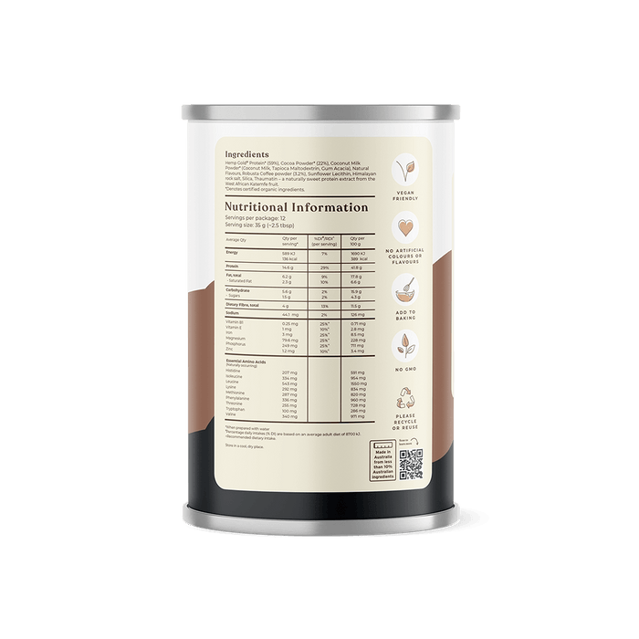 Chocolate Espresso Protein - 420g - Hemp Foods Australia