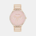 Ck Dress Women Quartz Pink Dial Multi-Function Stainless Steel Watch 25200370