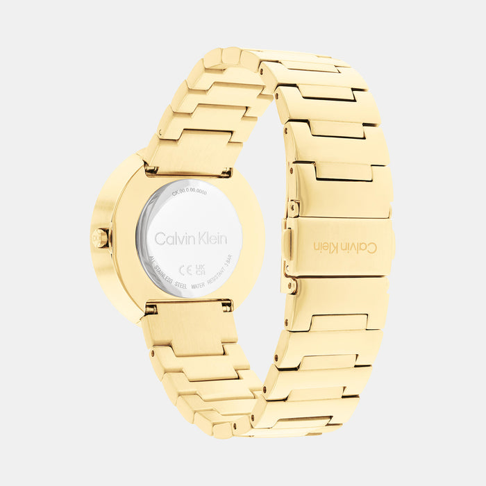 Calvin Klein Unisex Round Gold watch