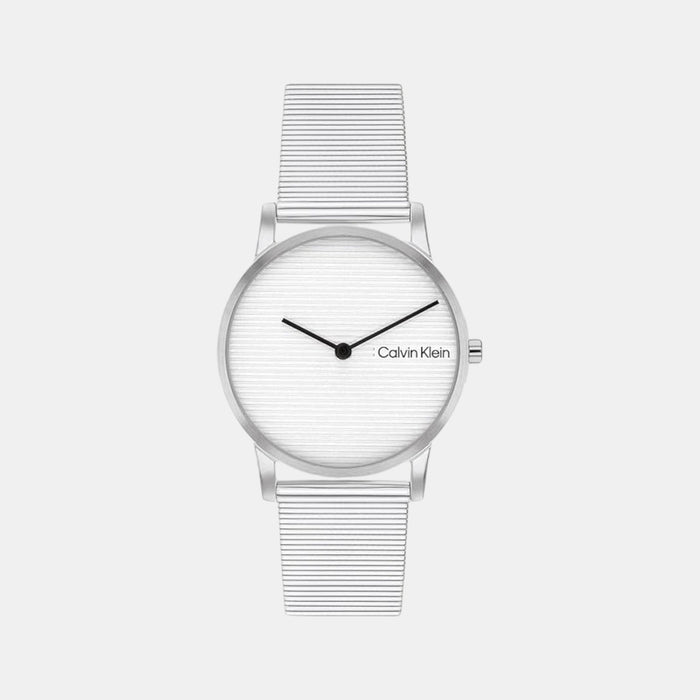 Ck Feel Women Quartz Silver Dial Analog Mesh Watch 25100033