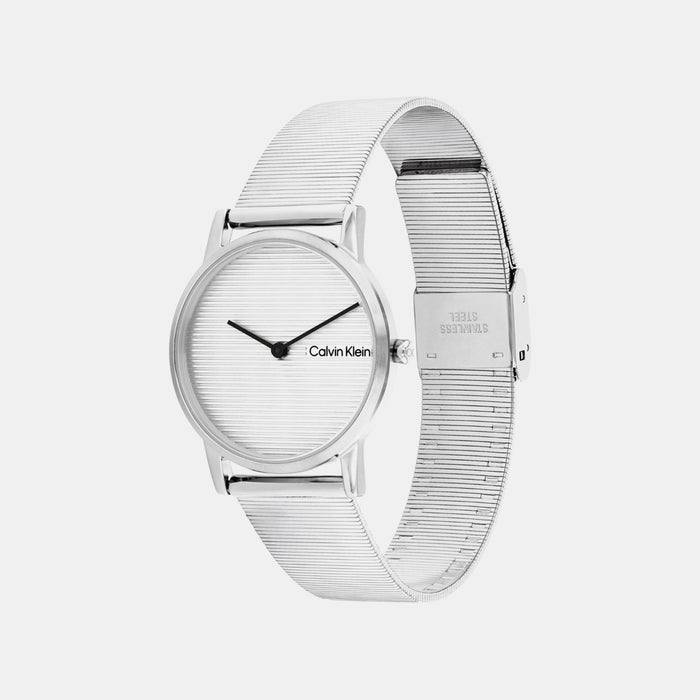 Ck Feel Women Quartz Silver Dial Analog Mesh Watch 25100033