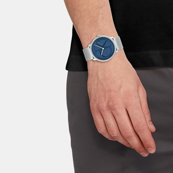 Ck Iconic Unisex Quartz Blue Dial Analog Mesh Watch 25200031