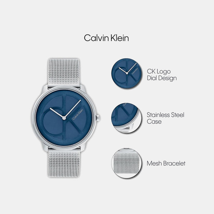 Ck Iconic Unisex Quartz Blue Dial Analog Mesh Watch 25200031