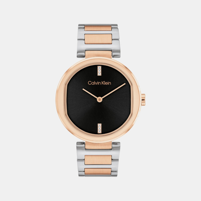 Ck Sensation Women Quartz Black Dial Analog Stainless Steel Watch 25200432