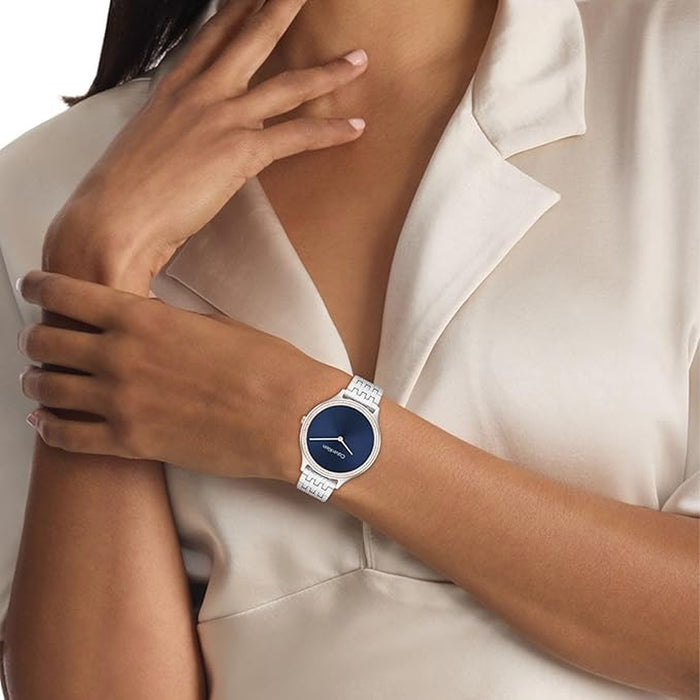Ck Timeless Women Quartz Blue Dial Analog Stainless Steel Watch 25100001