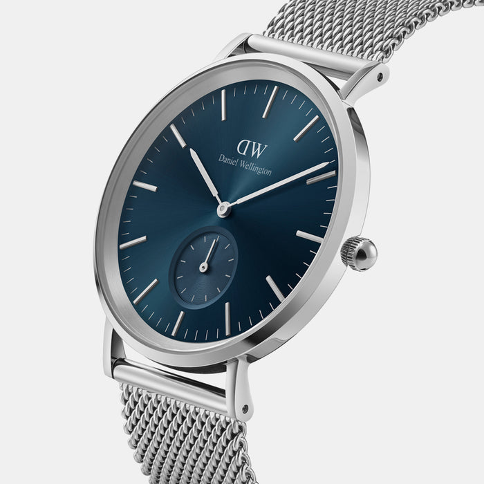 Classic Men Quartz Blue Dial Analog Mesh Watch DW00100710K