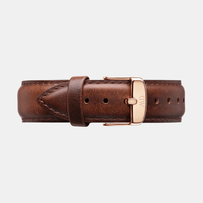Classic Men Quartz Brown Dial Analog Leather Watch DW00100627K