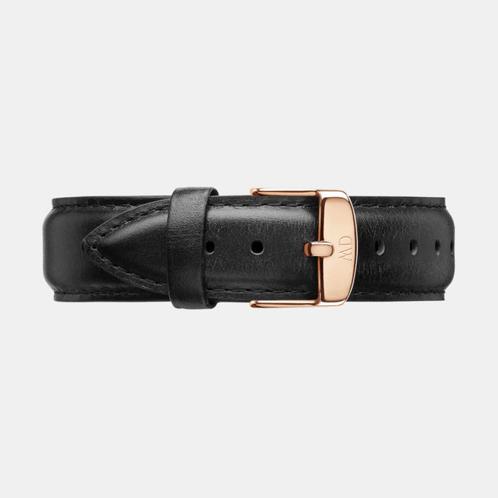 Classic Unisex Quartz Black Dial Analog Leather Watch DW00100139K