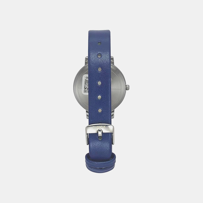 Classics Women Quartz Blue Dial Analog Leather Watch TWEL15818