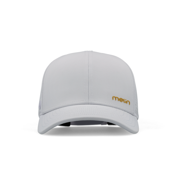 The front view of the melin Compass Hydro  Vintage Fit in  White / Gum