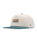 The angled view of the melin Split Crushed Fit Coronado Brick Hydro hat in riverwalk