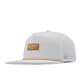 The front, angled view of the melin Coronado Brick Hydro  Split Crushed Fit in  White / Gum