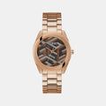 Cubed Women Quartz Brown Dial Analog Stainless Steel Watch Gw0607L3