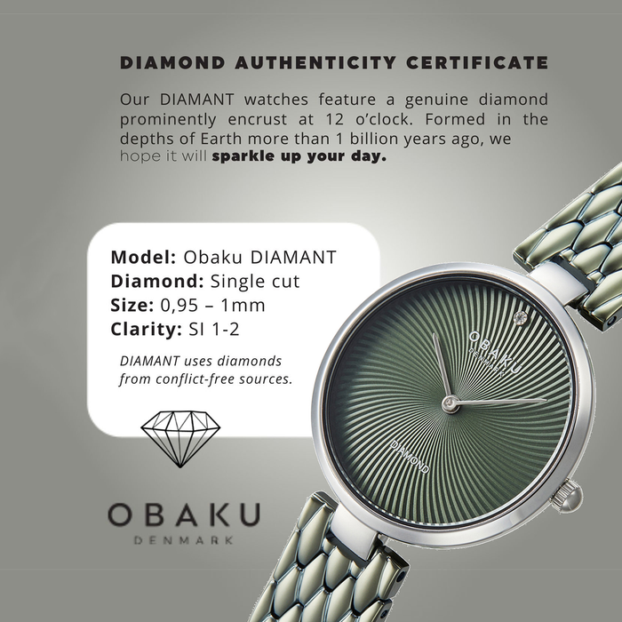 Obaku Stainless Steel Green watch