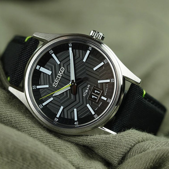 Dress Men Quartz Black Dial Analog Stainless Steel Watch SUR517P1