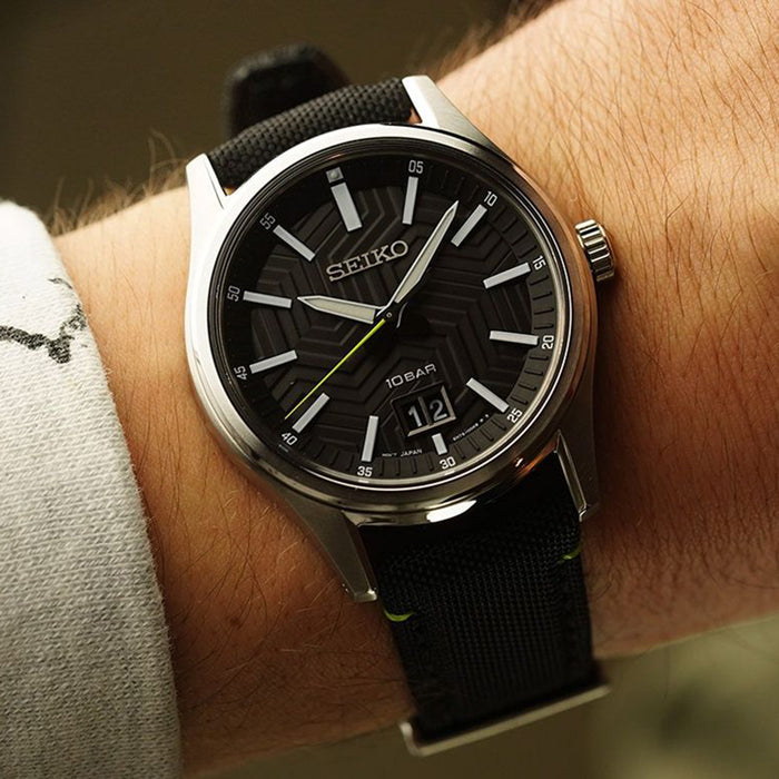 Dress Men Quartz Black Dial Analog Stainless Steel Watch SUR517P1