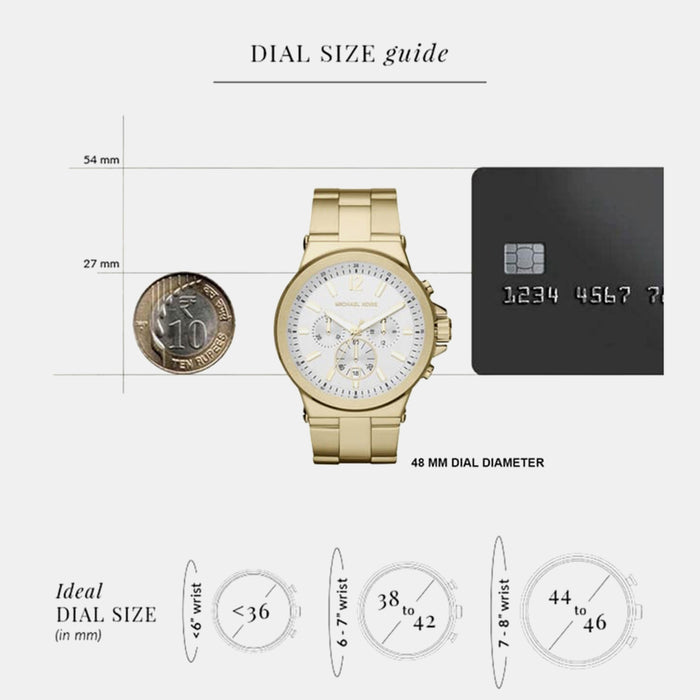 Dylan Men Quartz White Dial Chronograph Stainless Steel Watch MK8278