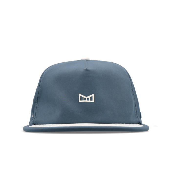 The frontal view of the melin Split Crushed Fit Eagle Icon Hydro hat in clear lake
