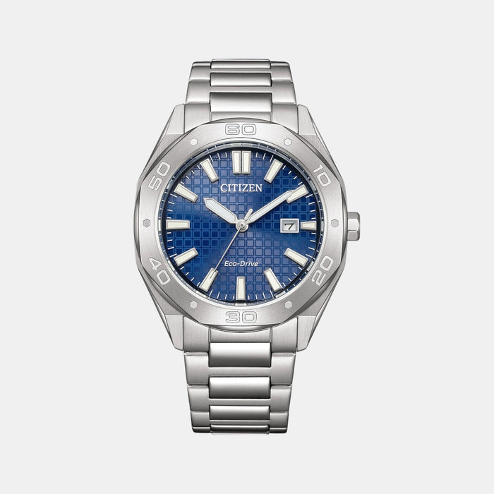 Eco-Drive Men Quartz Blue Dial Analog Stainless Steel Watch BM7630-80L