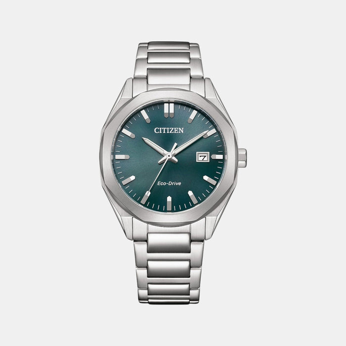 Eco-Drive Men Quartz Green Dial Analog Stainless Steel Watch BM7620-83X