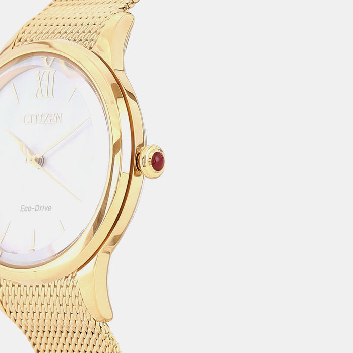 Eco-Drive Women Quartz Mother Of Pearl Dial Analog Stainless Steel EM0812-89D