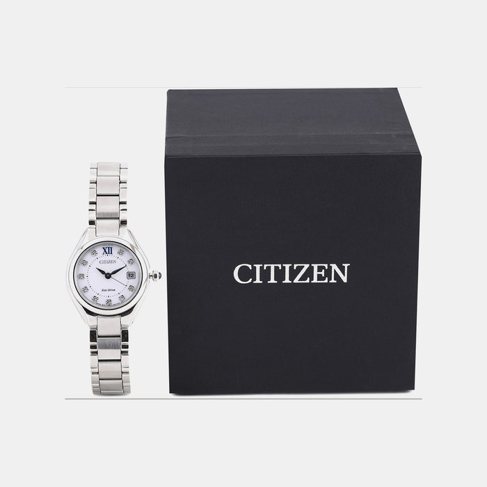Eco-Drive Women Quartz White Dial Analog Stainless Steel EW2540-83A