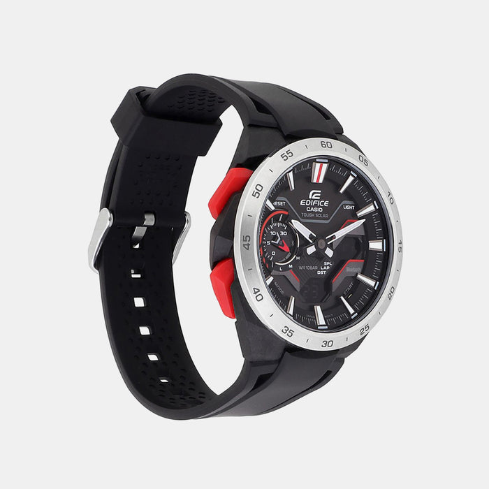 Edifice Men Quartz Black Dial Analog-Digital Resin Watch ED591