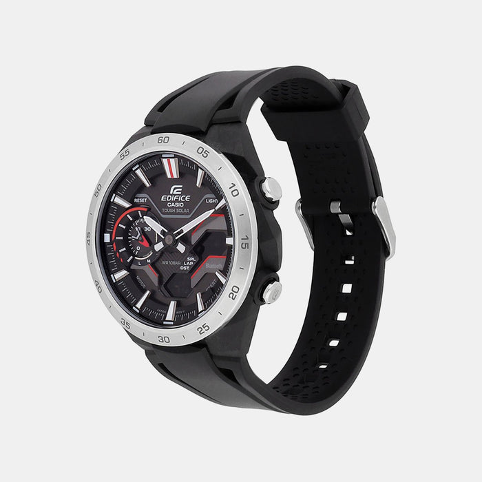 Edifice Men Quartz Black Dial Analog-Digital Resin Watch ED591