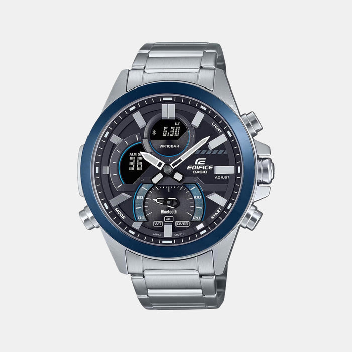 Edifice Men Quartz Black Dial Analog-Digital Resin Watch ED606