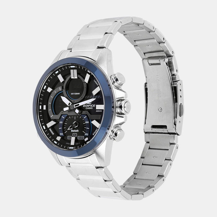 Edifice Men Quartz Black Dial Analog-Digital Resin Watch ED606