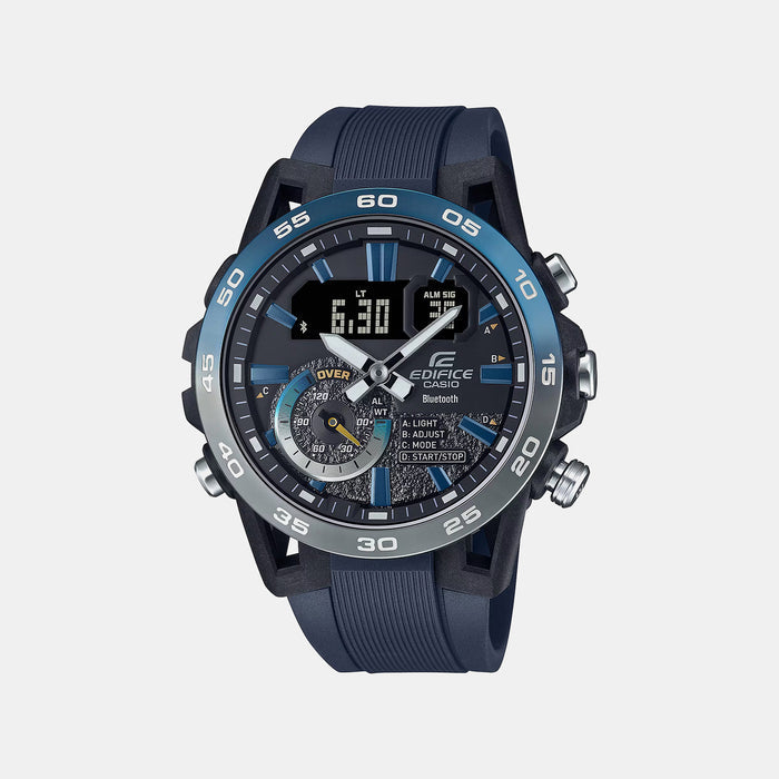 Edifice Men Quartz Black Dial Analog-Digital Resin Watch ED612