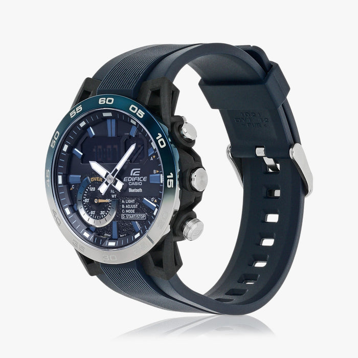 Edifice Men Quartz Black Dial Analog-Digital Resin Watch ED612