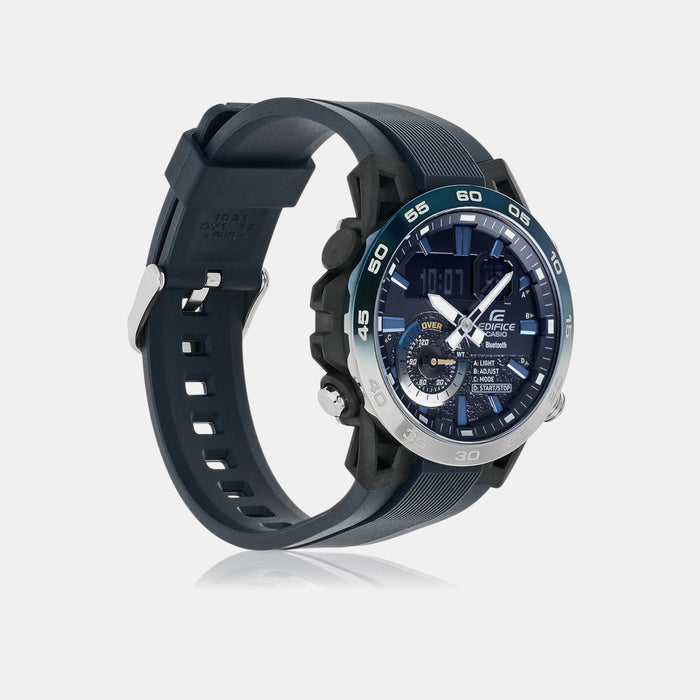 Edifice Men Quartz Black Dial Analog-Digital Resin Watch ED612