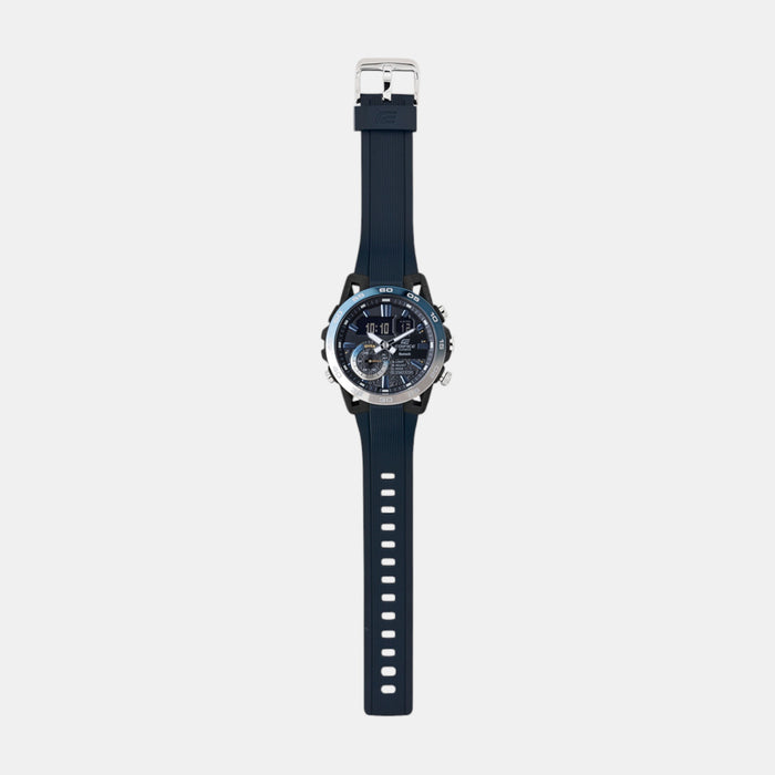 Edifice Men Quartz Black Dial Analog-Digital Resin Watch ED612
