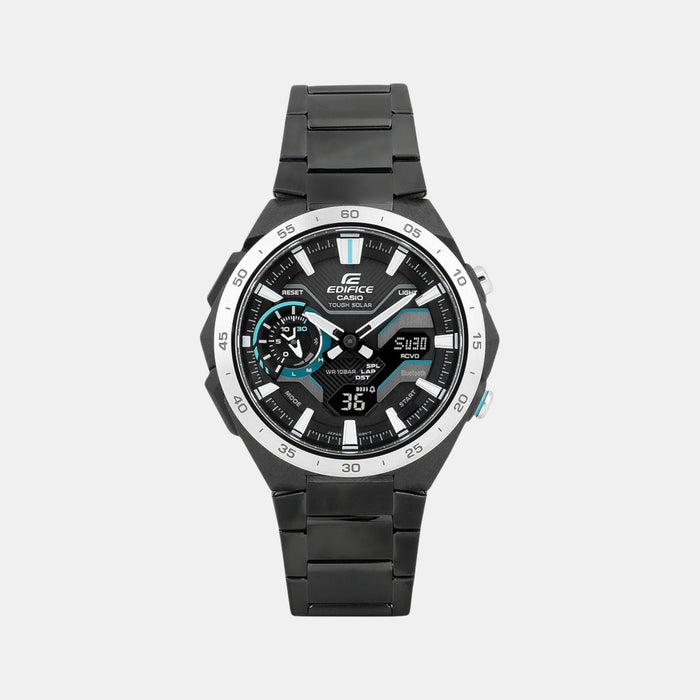 Edifice Men Quartz Black Dial Analog-Digital Stainless Steel Watch ED590