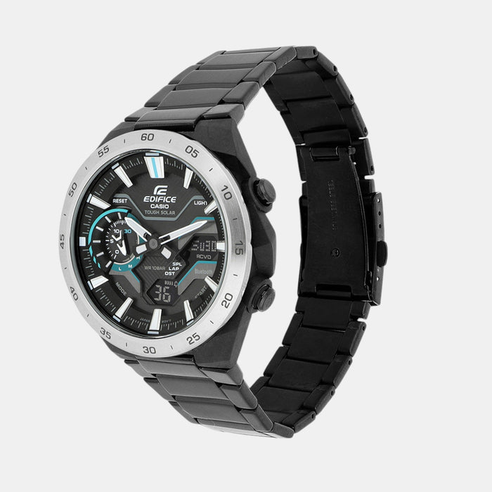 Edifice Men Quartz Black Dial Analog-Digital Stainless Steel Watch ED590