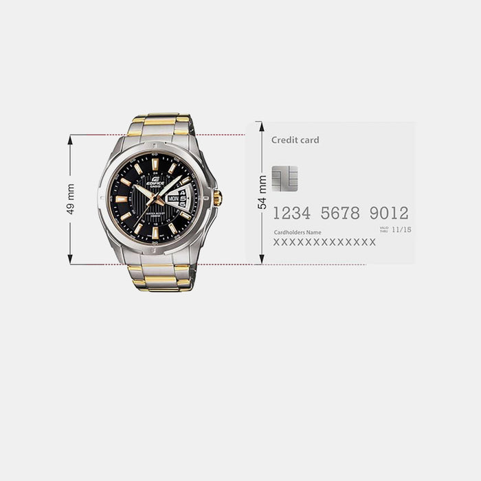 Edifice Men Quartz Black Dial Analog Stainless Steel Watch ED383