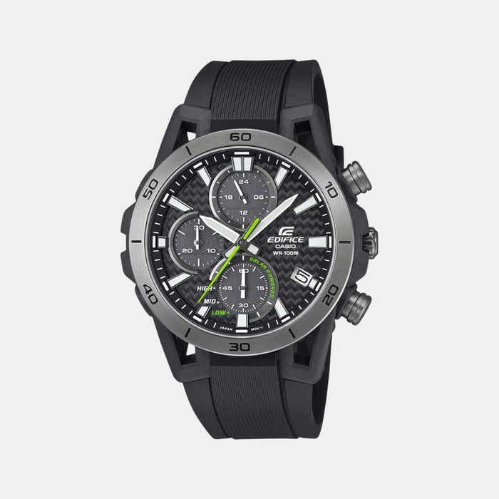Edifice Men Quartz Black Dial Chronograph Resin Watch ED630