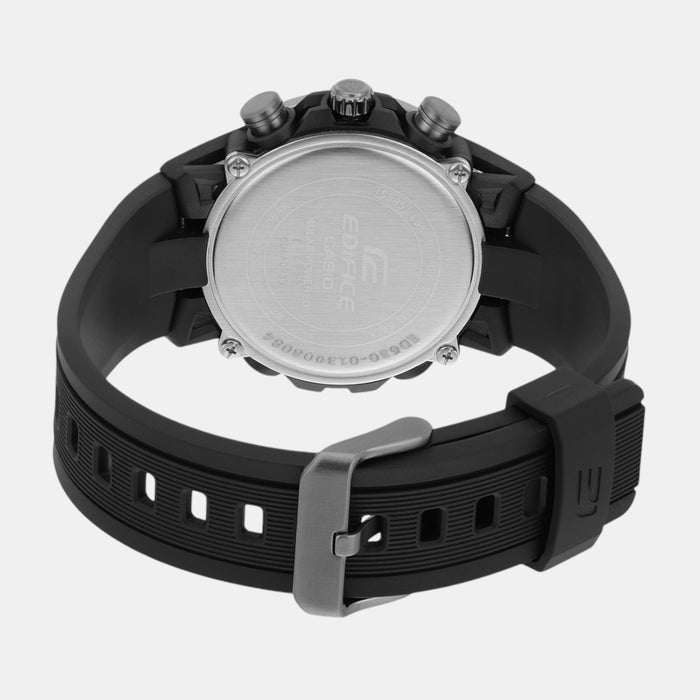 Edifice Men Quartz Black Dial Chronograph Resin Watch ED630