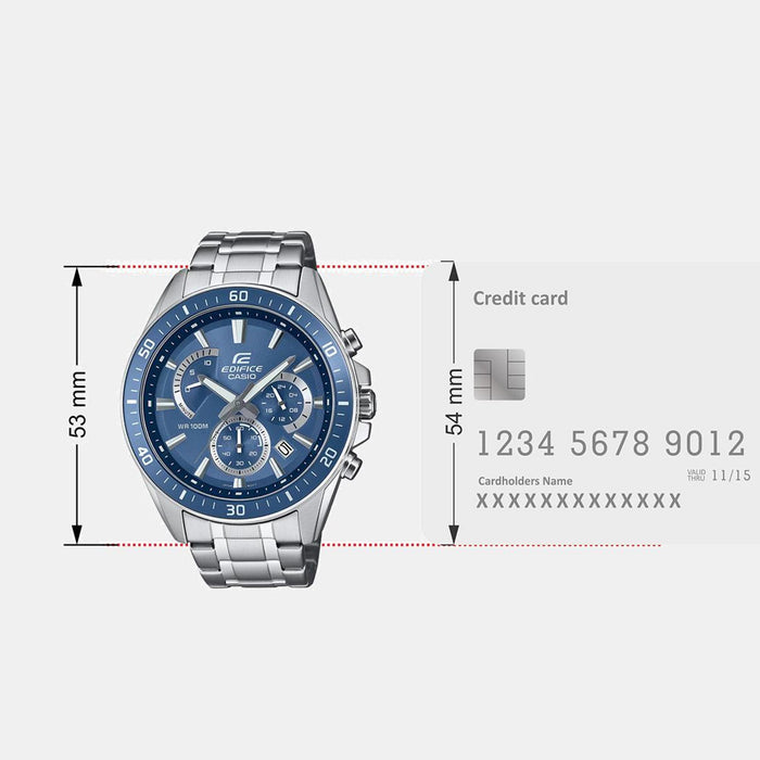 Edifice Men Quartz Blue Dial Chronograph Stainless Steel Watch ED615