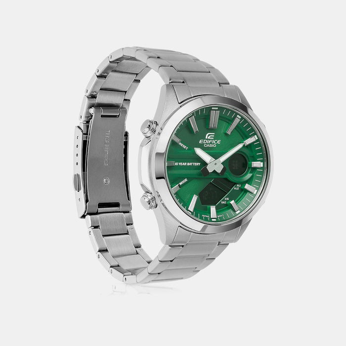 Edifice Men Quartz Green Dial Analog-Digital Stainless Steel Watch ED626