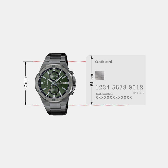Edifice Men Quartz Green Dial Chronograph Stainless Steel Watch ED586