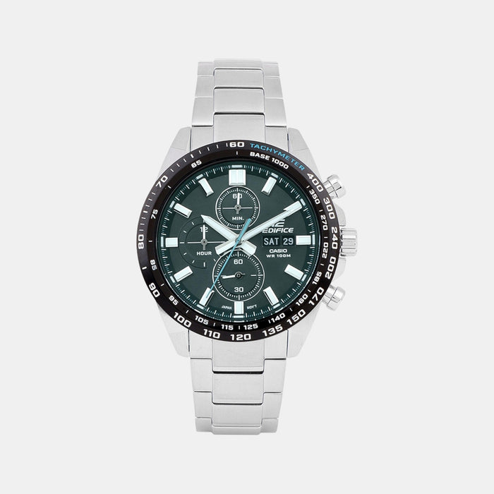 Edifice Men Quartz Green Dial Chronograph Stainless Steel Watch ED595