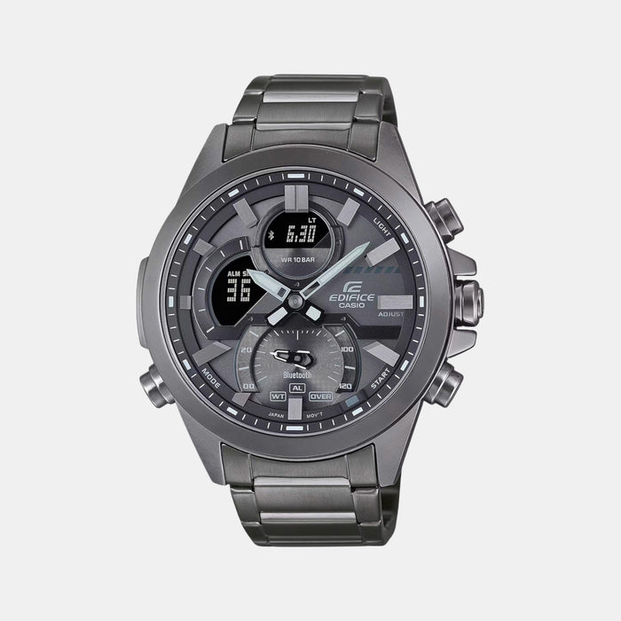 Edifice Men Quartz Grey Dial Analog-Digital Resin Watch ED605