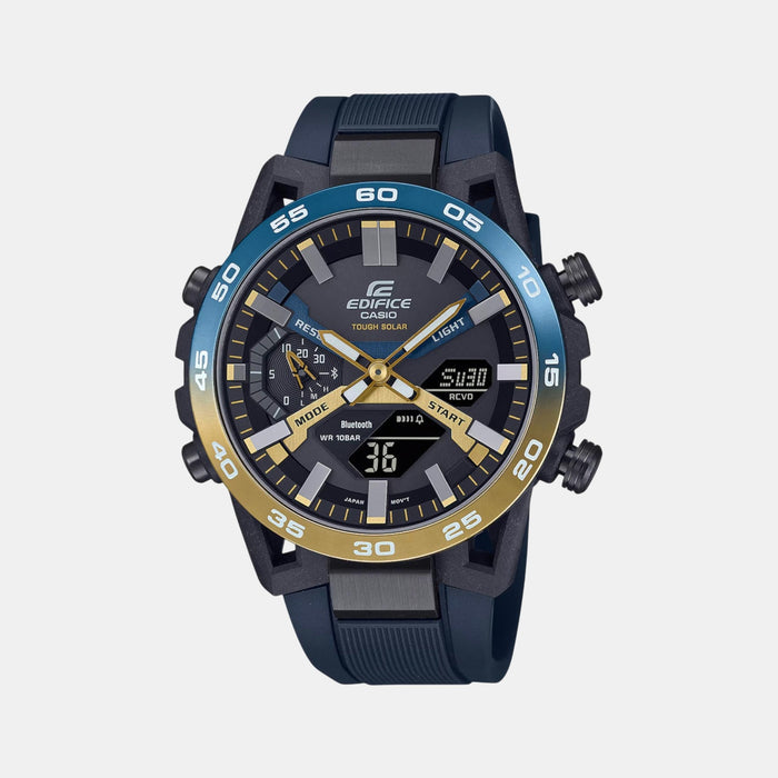 Edifice Men Solar Black Dial Analog-Digital Resin Watch ED610