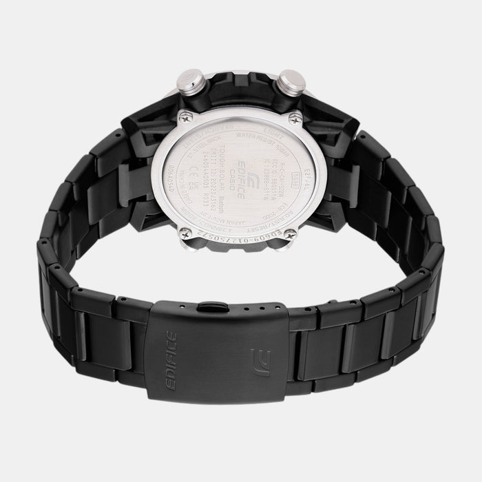 Edifice Men Solar Black Dial Analog-Digital Stainless Steel Watch ED609