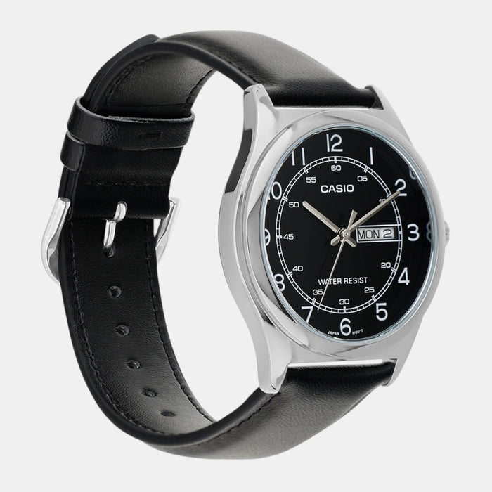 Enticer Men Quartz Black Dial Analog Leather Watch A2317